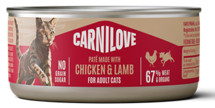 Carnilove® Paté Can Chicken & Lamb for Adult Cats 100gr